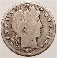 1895 Barber Silver Half Dollar - Appealing Example