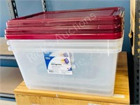 3 storage bins - clamp down lids
