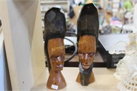 CARVED WOODEN NATIVE BUSTS
