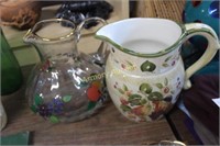 ENAMEL DECORATED PITCHER - CERAMIC PITCHER