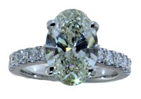 14kt Gold 4.37 ct VS Oval Lab Diamond Ring