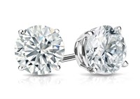 14kt Gold Brilliant 2.00 ct Diamond Stud Earrings