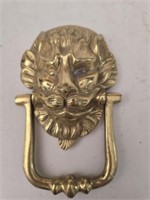 Vintage brass lion door knocker