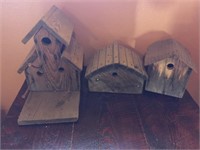 Lot of 3 Wood Bird Houses