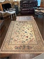 Cream Floral Floor Rugs