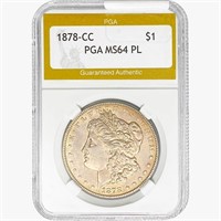 1878-CC Morgan Silver Dollar PGA MS64 PL