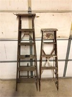 2 Wooden ladders 6' & 5'