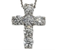 14kt Gold 1.67 ct VS Lab Diamond Cross Pendant