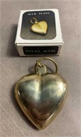 Solid Brass Heart Key Ring w Box