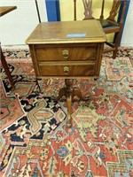 Walnut 2 Drawer Sewing Stand