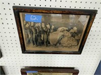 Framed print death of President Lincoln the
