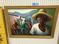 Frame Oil On Canvas Haitian Art Artist Signed