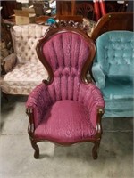 Nice Victorian Style Parlor Chair Burgundy