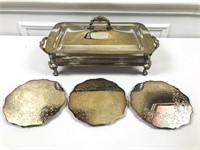 Silver Plate Serving dish and hot plate lot