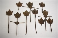 19TH CENTURY FENCE TOPPERS - ACORN - LEAVES 3"H