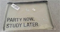"PARTY NOW STUDY LATER" MESH BAG