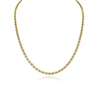 14K SOLID YELLOW GOLD ROPE CHAIN NECKLACE