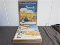 10 Vintage Hamms Beer Ads- All Different & Boarded