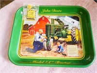 Vintage John Deere Metal Tray & Match Book