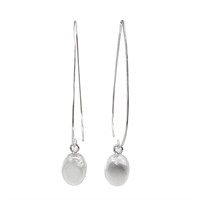 Silver Bead Dangle Earrings Sterling Silver