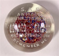 Funkstown MD paperweight, S.A.E. Antiques,