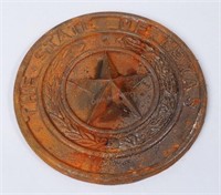 Cast Iron State of Texas Seal Wall Plaque