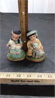 2 small Homco Indian children statues