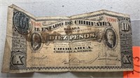 1914 SERIE D 10 PESOS CURRENCY NOTE
