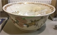 Antique bowl, large oriental style antique bowl,