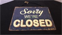 Sign, open closed sign, with hanging chain, with