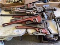 Large Group of Pipe Wrenches