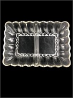 Vintage Rectangle Clear Glass Divided Relish Dish