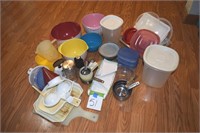 Plasticware, meas cups, etc