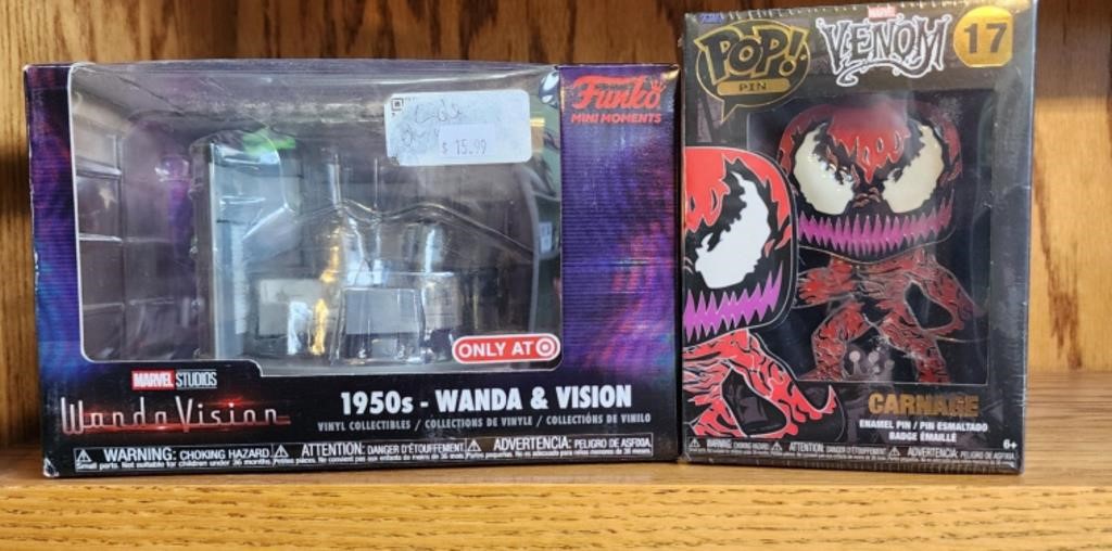 Funko Pop Wanda and Vision & Funko Pop Carnage