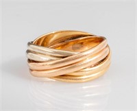ArtCarved 14K Tri-Gold Trinity Ring