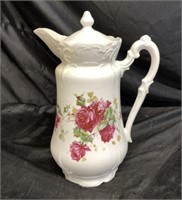 VINTAGE ROSE PATTERN TEAPOT W/ LID