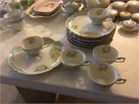 Hostess Handpainted Serving Plates & Cups
