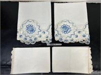 Vintage embroidery pillow cases. Flower.