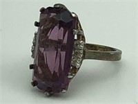 Sterling ring with purple stone