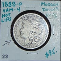 1888-O Morgan Dollar VAM4 (hot lips). Rare.