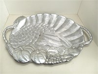 Lenox Turkey Handled Platter Metal Serveware