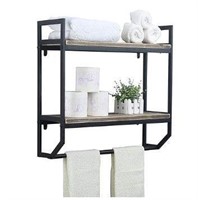 2-Tier Metal Industrial 23.6" Bathroom Shelves