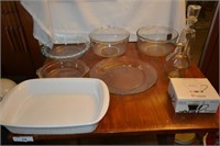 MIXING BOWLS-PIE PLATES-CORNING BAKING DISH-MISC