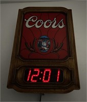 Coors Beer Lighted Bar Clock Sign