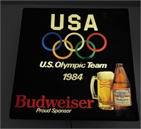 1984 US Olympics Budweiser Beer Lighted Sign