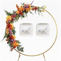 Round Backdrop Stand 7.2ft, Golden Metal Circle