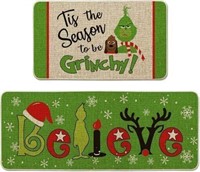Grinch Christmas Rugs and Mats Set of 2