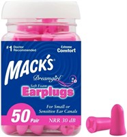 Mack's Dreamgirl Soft Foam Earplugs, 50 Pair, Pink