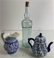 Antique Pitchers and Wine Bottle