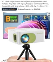 HD 1080P Projector with Recharged Battery Powered